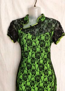 Lime Green Lace Sheath Dress