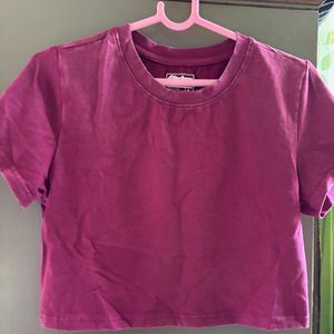 Pink Crop Top and pararllel Set