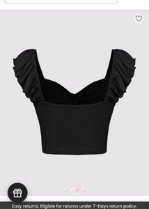 Chic Black Twist Front Crop Top