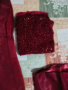 Maroon unstitched Lehenga Choli Set
