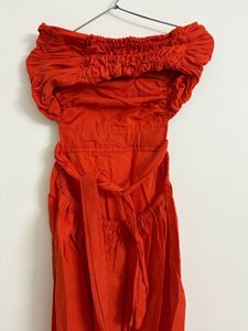 Strapless Orange Maxi Dress 🍊