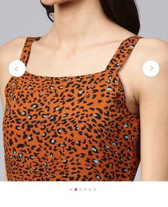 Zima Leto Brown &amp; Black Printed Basic Jumpsuit