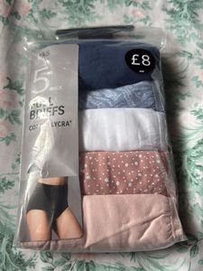 5 pack Full Briefs Cotton Lycra