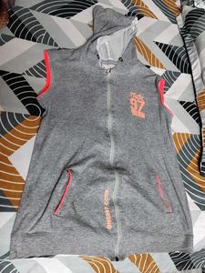 Sleeveless Grey Hoodie Vest