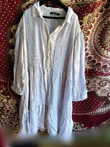 Boho Striped Tiered Cotton short tunic