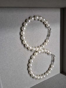 Elegant Pearl Hoop Earrings