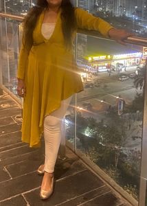 Stylish Yellow Asymmetrical Kurta