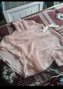 Sheer Lace Puff Sleeve Top