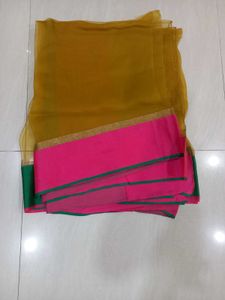 Yellow & Pink Saree