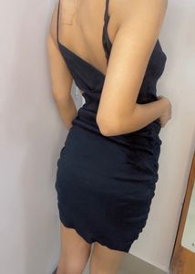 Chic Black Ruched Cut-Out Dress
