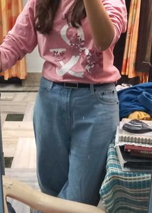 Pink long tshirt kurta