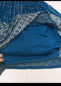 Stunning Blue Sequined Lehenga Choli