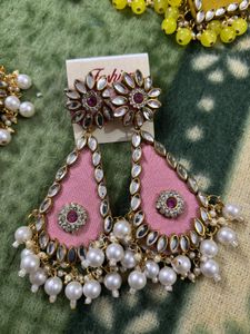 Pearl Drop Earrings Set 2 pairs combo