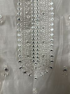 Max Elegant Off-White Kurta with Mirror Work