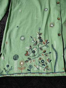 🌸Sage Green Embroidered Tunic On Sale!