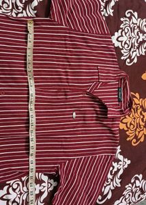 Classic Maroon Striped Men's Shirt