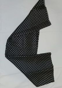 Black polka dot satin silk fabric