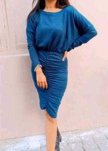 Chic Ruched One-Shoulder Black Dress