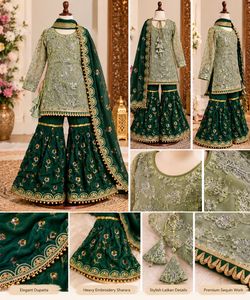 Beautifully Embellished Sharara Suit Set