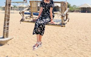 Floral Print Puff Sleeve Dress