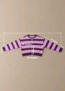 PURPLE &amp; LAVENDER STRIPED CROPPED SWEATSHIRT