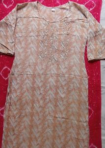 Elegant Embroidered Kurta ✨peach colour