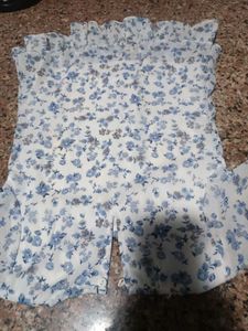 Girls' Blue Denim Jeans with Floral Embroidery
