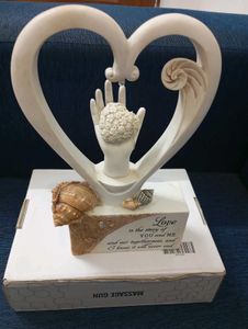 Ceramic Heart & Hand Sculpture