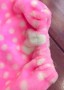 Soft Pink Polka Dot Fleece Pants