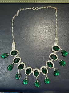 Emerald Green Gemstone Necklace &amp; Earring Set