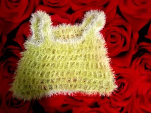 Crochet Fuzzy Yellow Tank Top
