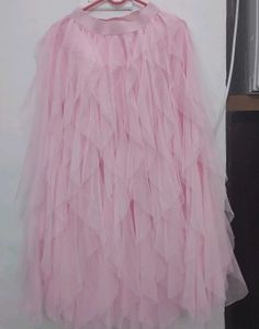 Pink Tulle Tiered Gown