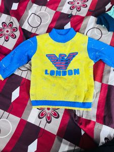 Kids Blue &amp; Yellow "London" Sweater