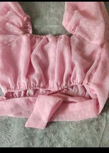Pink Sheer Crop Top