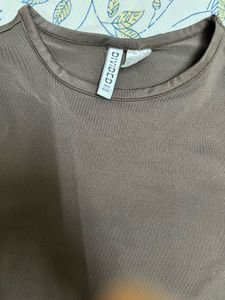 H&amp;M brown fitted top