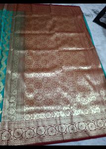 Elegant Teal Banarasi Saree