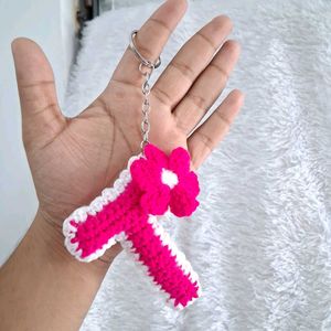 Handmade Crochet Letter Keychain