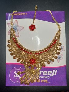 Bridal  Red and Gold Jewellery Set