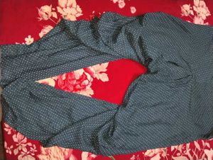 Teal Polka Dot Embroidered Kurta
