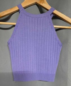Lavender Ribbed Halter Crop Top