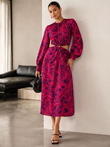 Floral Cut-out Midi Dress
