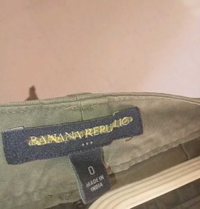 Olive Green Button-Front Utility Skirt (Size  XS)