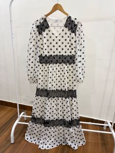 Kazo White Polka Dot Midi Dress