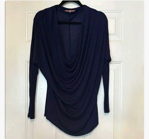 Stylish Draped Navy Blue Dress