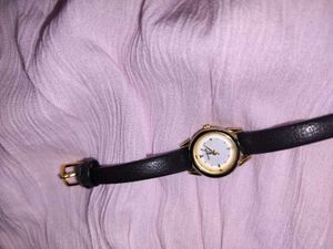 Classic Black Leather Strap Watch