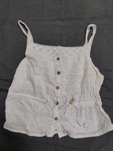 Holi Boho White Eyelet Tank Top