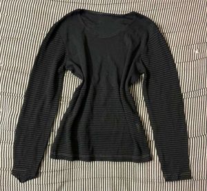 Black Striped Long Sleeve Top