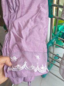 Purple Embroidered Kurta set