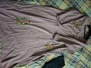 Embroidered Purple Cotton Kurta