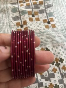 Maroon Glitter Bangles Set